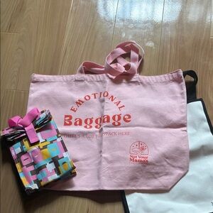 Bundle of 3 unbranded Bags-  Multi functional-funny Graphic Tote.